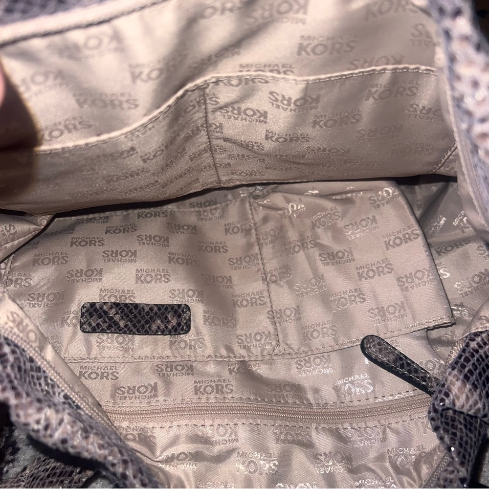 EUC Michael Kors Python-look Leather Hobo Bag Sho… - image 7